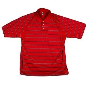 Bolle Golf Tech Men’s Striped Golf Polo Shirt Wicking Red Black Size‎ XL